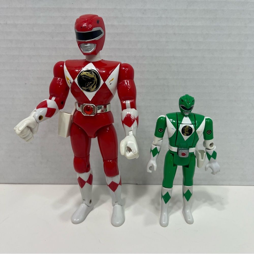 POWER RANGERS vintage 1993 red and green rangers action figures